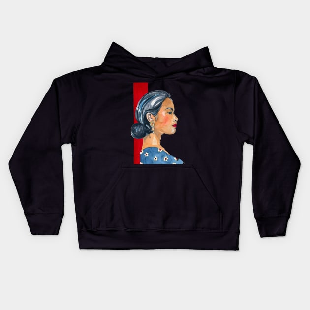 Lovely Lady Kids Hoodie by The Art Aroma